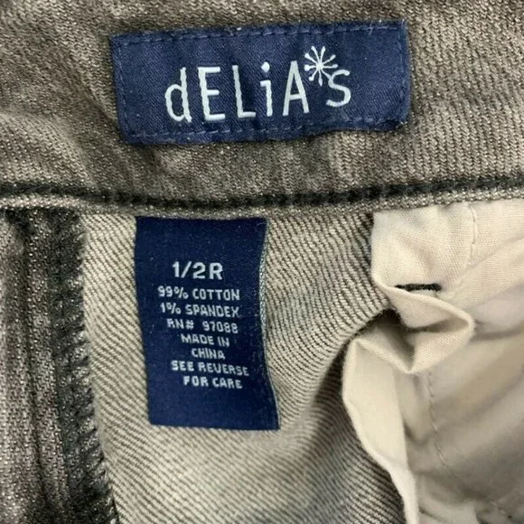 Delia's 1 / 2 Morgan Jeans Distress Slim Skinny Gray Juniors - Picture 3 of 6